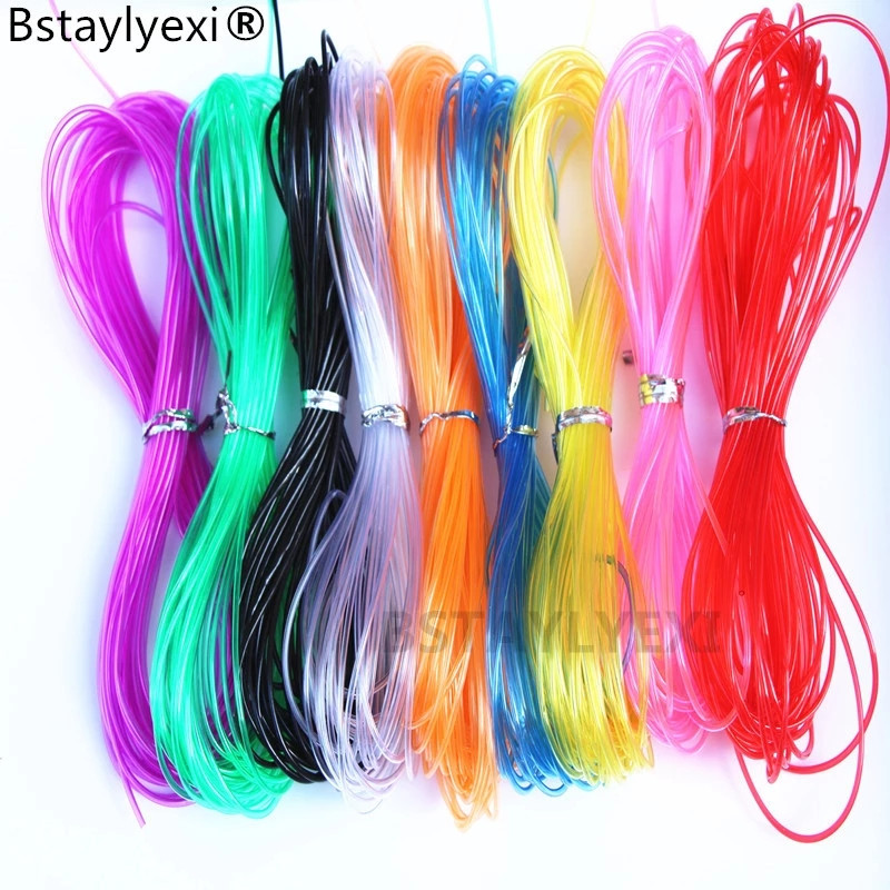 10 metri Transparent Frumoasa culoare amestecata 2mm Tub tubular din cauciuc Snur Coarda capac Sârmă de memorie Noutate Artizanat
