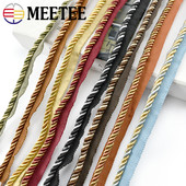 Meetee 2/4 metri 6mm frânghie de dantelă în două culori, perdea de canapea, curea decorativă, snur din chingă, bricolaj, cusut manual, accesorii materiale