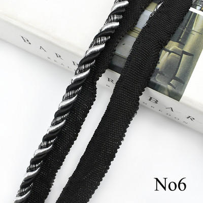 Meetee 2/4 metri 6mm frânghie de dantelă în două culori, perdea de canapea, curea decorativă, snur din chingă, bricolaj, cusut manual, accesorii materiale