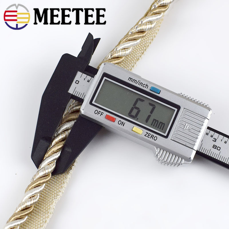 Meetee 2/4 metri 6mm frânghie de dantelă în două culori, perdea de canapea, curea decorativă, snur din chingă, bricolaj, cusut manual, accesorii materiale