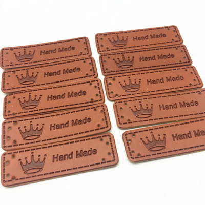 20 komada 50x15 mm kožne "ručno izrađene" naljepnice za odjevne predmete Reljefni pravokutni naljepnici zakrpa DIY dodaci za šivanje Pčela leptir cvijet stabla