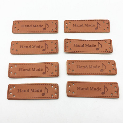 20 komada 50x15 mm kožne "ručno izrađene" naljepnice za odjevne predmete Reljefni pravokutni naljepnici zakrpa DIY dodaci za šivanje Pčela leptir cvijet stabla