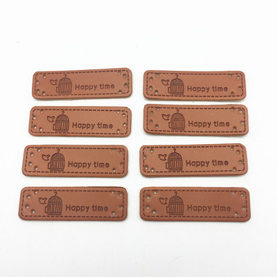 20 komada 50x15 mm kožne "ručno izrađene" naljepnice za odjevne predmete Reljefni pravokutni naljepnici zakrpa DIY dodaci za šivanje Pčela leptir cvijet stabla