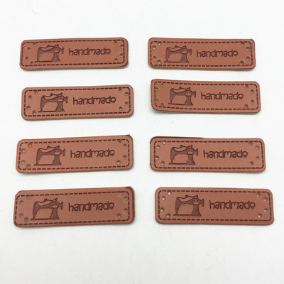 20 komada 50x15 mm kožne "ručno izrađene" naljepnice za odjevne predmete Reljefni pravokutni naljepnici zakrpa DIY dodaci za šivanje Pčela leptir cvijet stabla