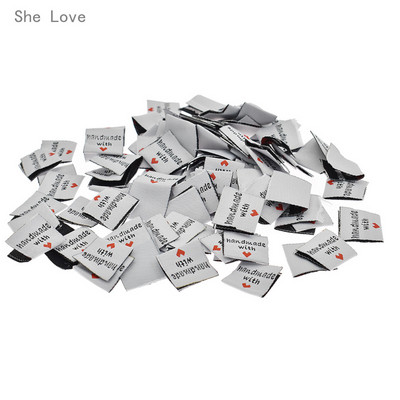 Chzimade 100 komada odjeće Oznake za odjeću Ručno izrađene s ljubavlju Šivanje Dodaci za kućnu patchwork odjeću