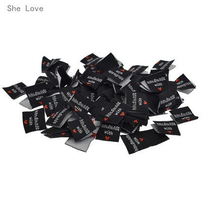 Chzimade 100 komada odjeće Oznake za odjeću Ručno izrađene s ljubavlju Šivanje Dodaci za kućnu patchwork odjeću