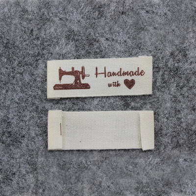 besplatna dostava 100 komada rukotvorina naljepnica s otiskom na odjeću/retro pamučna naljepnica/ručno izrađena naljepnica/pamučna vrpca s otiskom na odjeću