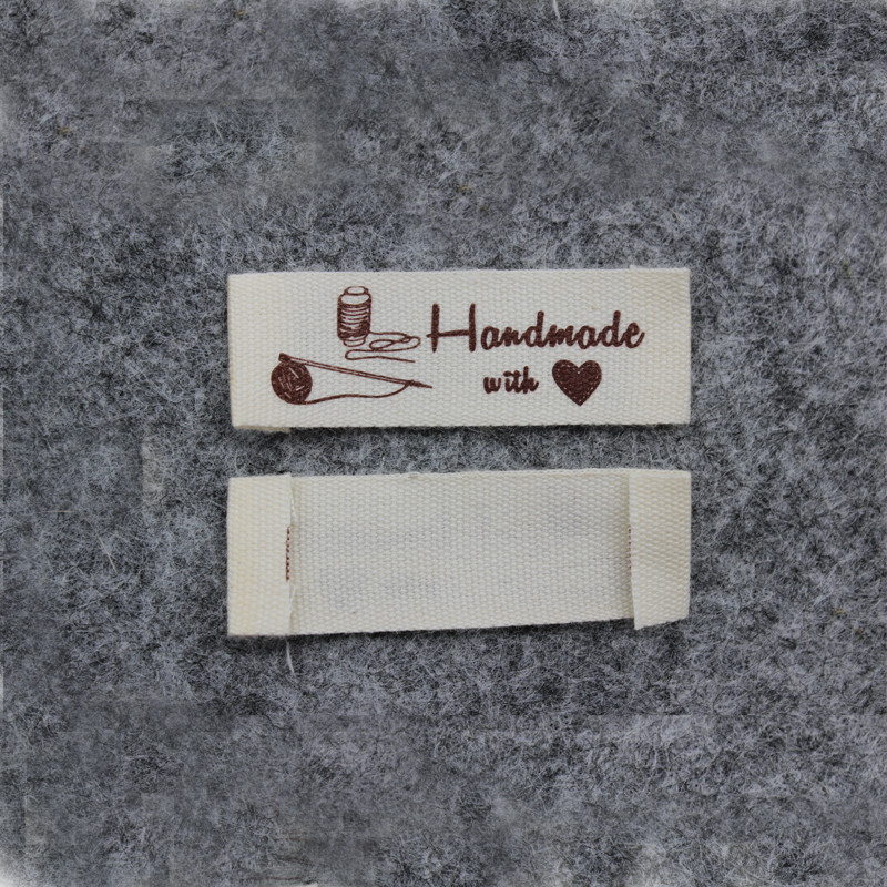 besplatna dostava 100 komada rukotvorina naljepnica s otiskom na odjeću/retro pamučna naljepnica/ručno izrađena naljepnica/pamučna vrpca s otiskom na odjeću