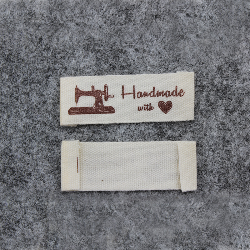 besplatna dostava 100 komada rukotvorina naljepnica s otiskom na odjeću/retro pamučna naljepnica/ručno izrađena naljepnica/pamučna vrpca s otiskom na odjeću