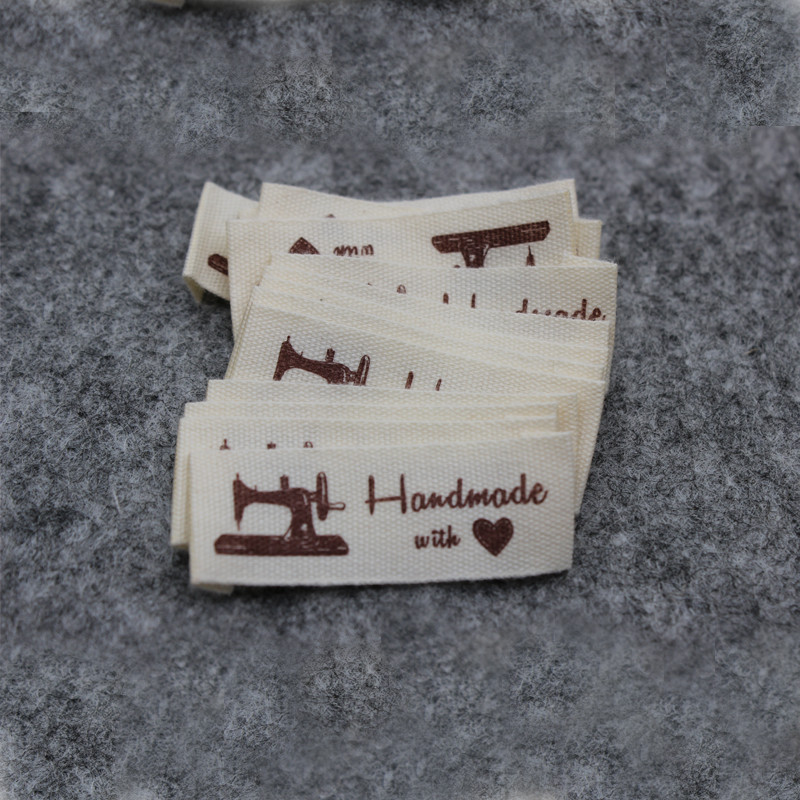 besplatna dostava 100 komada rukotvorina naljepnica s otiskom na odjeću/retro pamučna naljepnica/ručno izrađena naljepnica/pamučna vrpca s otiskom na odjeću