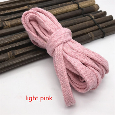 XUNZHE 10 mm *10M pamučno pleteno uže u boji, šuplja ravna upletena užad, sportski remen DIY šivaća traka, uže, cipele, šešir, ukras