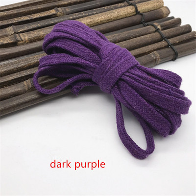 XUNZHE 10 mm *10M pamučno pleteno uže u boji, šuplja ravna upletena užad, sportski remen DIY šivaća traka, uže, cipele, šešir, ukras