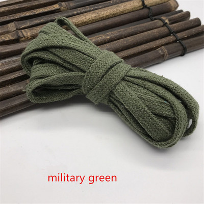 XUNZHE 10 mm *10M pamučno pleteno uže u boji, šuplja ravna upletena užad, sportski remen DIY šivaća traka, uže, cipele, šešir, ukras