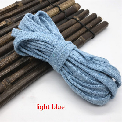 XUNZHE 10 mm *10M pamučno pleteno uže u boji, šuplja ravna upletena užad, sportski remen DIY šivaća traka, uže, cipele, šešir, ukras