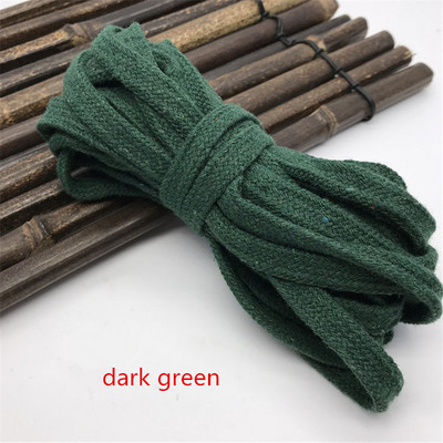 XUNZHE 10 mm *10M pamučno pleteno uže u boji, šuplja ravna upletena užad, sportski remen DIY šivaća traka, uže, cipele, šešir, ukras