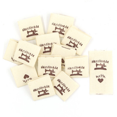 50kom Bijele oznake za odjeću Ručno izrađene etikete Oznake Tkane presavijene oznake za ukrašavanje odjeće Ručno izrađeni pribor za šivanje 20x40MM