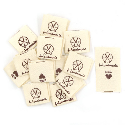 50kom Bijele oznake za odjeću Ručno izrađene etikete Oznake Tkane presavijene oznake za ukrašavanje odjeće Ručno izrađeni pribor za šivanje 20x40MM