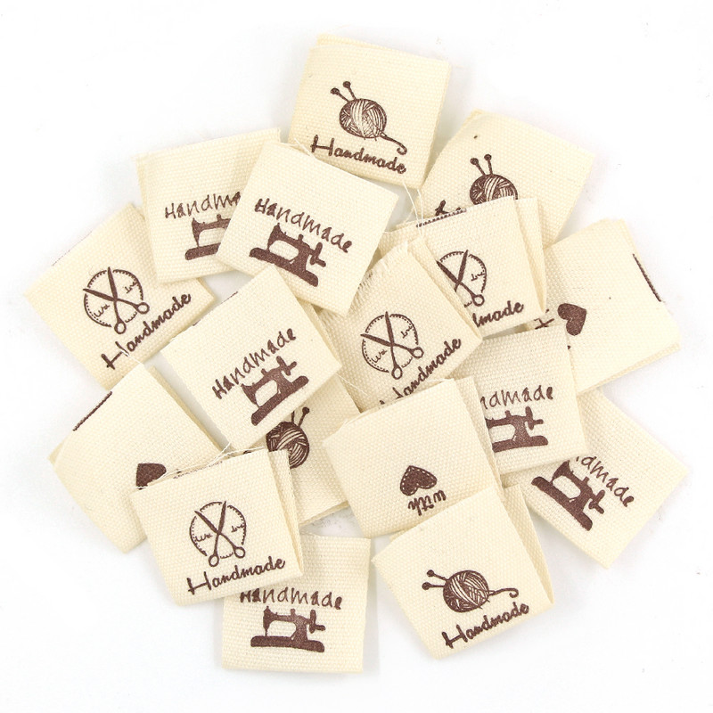 50kom Bijele oznake za odjeću Ručno izrađene etikete Oznake Tkane presavijene oznake za ukrašavanje odjeće Ručno izrađeni pribor za šivanje 20x40MM