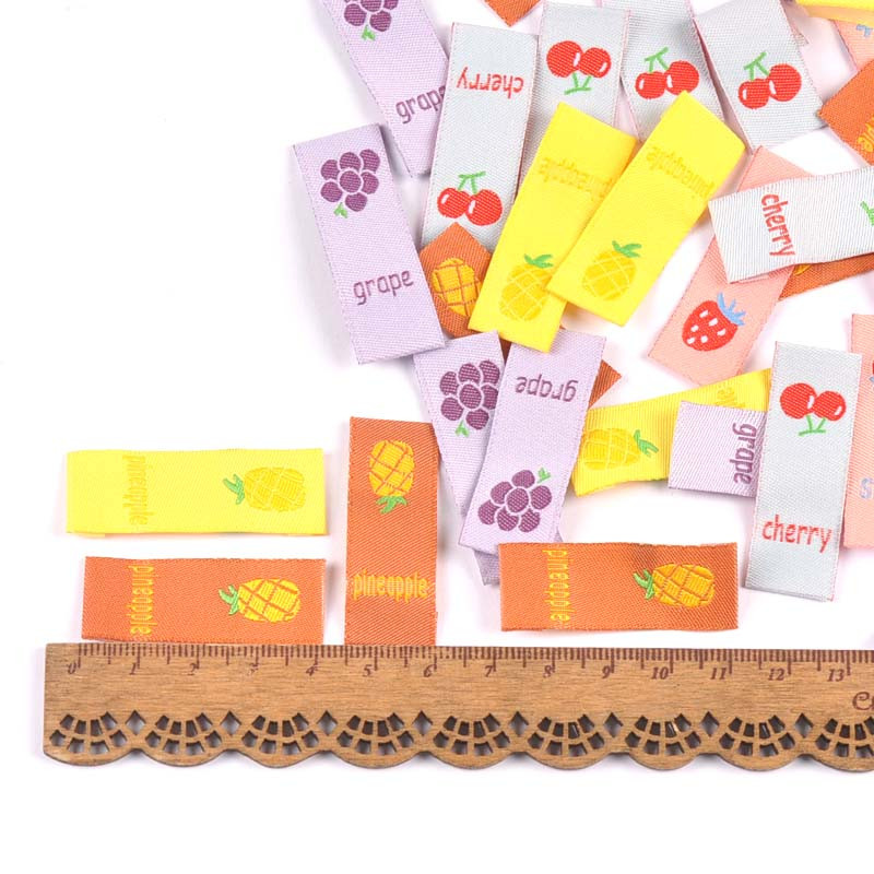 50 buc. Etichete de broderie cu fructe colorate, accesorii de cusut, pungi de îngrijire lavabile, etichete pentru îmbrăcăminte, artizanat manual, C2901