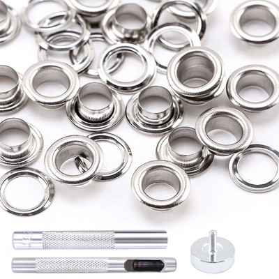 50/100 Set ušica Gumbi Komplet ušice Alat za postavljanje ušice Pribor Metalna odjeća Obuća Torba Kožni rukotvorini DIY Dekor