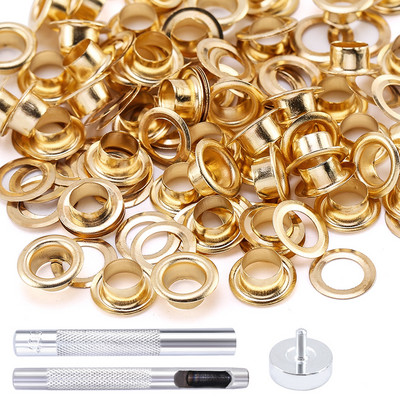 50/100 Set ušica Gumbi Komplet ušice Alat za postavljanje ušice Pribor Metalna odjeća Obuća Torba Kožni rukotvorini DIY Dekor