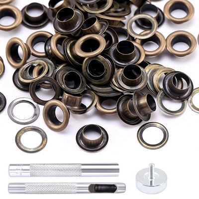 50/100 Set ušica Gumbi Komplet ušice Alat za postavljanje ušice Pribor Metalna odjeća Obuća Torba Kožni rukotvorini DIY Dekor