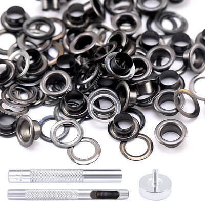 50/100 Set ušica Gumbi Komplet ušice Alat za postavljanje ušice Pribor Metalna odjeća Obuća Torba Kožni rukotvorini DIY Dekor