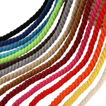 5 метра 8 мм 3 дяла Усукани 100% цветни памучни шнурове/въже за чанта Начало Декор Направи си сам текстилни аксесоари