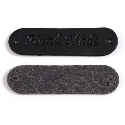 50PCS PU kožne ovalne etikete Oznake Ručno izrađene tiskane ručno izrađene kožne oznake Ručno izrađena odjeća Cipele Dodaci za šivanje 4.5x1.2cm