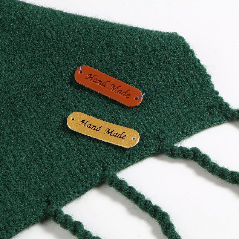 50PCS PU kožne ovalne etikete Oznake Ručno izrađene tiskane ručno izrađene kožne oznake Ručno izrađena odjeća Cipele Dodaci za šivanje 4.5x1.2cm