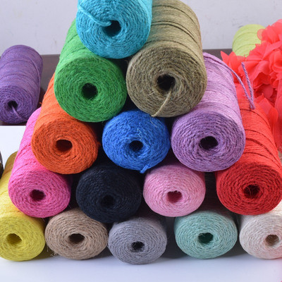 100 yard természetes juta zsineg zsákvászon zsinór kender kötél parti esküvői ajándékcsomagoló zsinórok cérna barkácsolás Scrapbooking virágüzletek kézműves