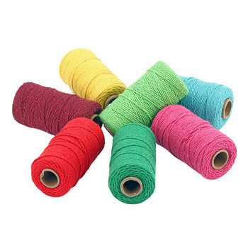 100m Long/100Yard Pure Cotton Twisted Cord Rope Crafts Macrame Artisan String Πολύχρωμο βαμβακερό λινό σχοινί οικιακής χρήσης