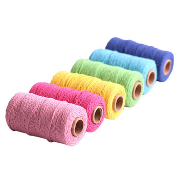 100m Long/100Yard Pure Cotton Twisted Cord Rope Crafts Macrame Artisan String Πολύχρωμο βαμβακερό λινό σχοινί οικιακής χρήσης