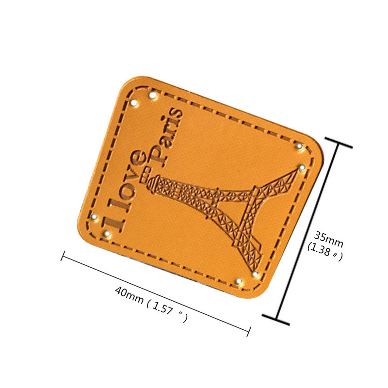 I Love Paris Kožne naljepnice Ručno izrađeni dodaci Pariz Ručno izrađene kožne oznake za prtljagu Šivanje naljepnica Cipele Potrepštine za rukotvorine