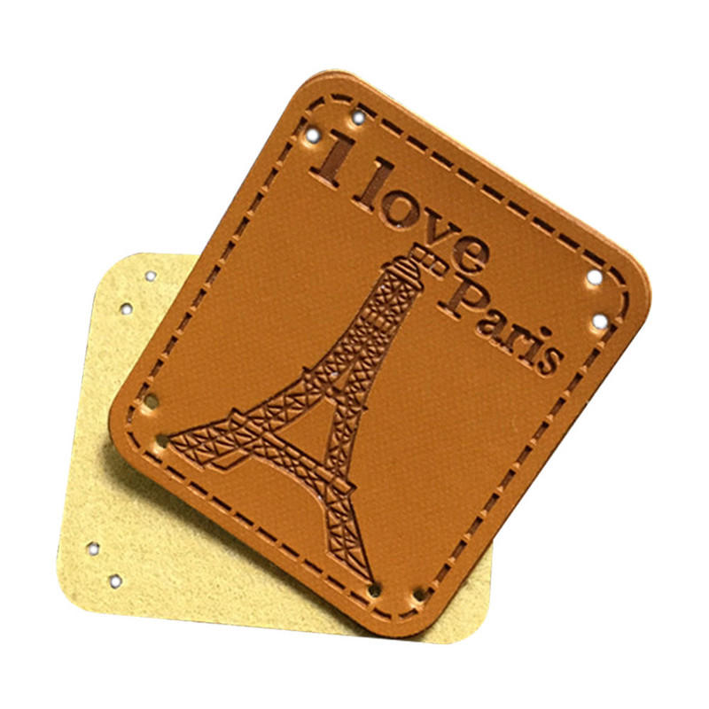 I Love Paris Kožne naljepnice Ručno izrađeni dodaci Pariz Ručno izrađene kožne oznake za prtljagu Šivanje naljepnica Cipele Potrepštine za rukotvorine