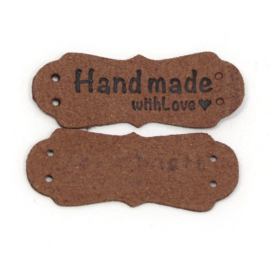 20 db Címkék Kézzel Készített Címkék Ruházat Bőr Címke Kézzel Készített Kalap Farmer Táskák Varrás Kiegészítők Kötés Barkács Kézműves 41x16MM
