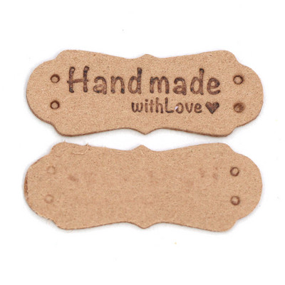 20 db Címkék Kézzel Készített Címkék Ruházat Bőr Címke Kézzel Készített Kalap Farmer Táskák Varrás Kiegészítők Kötés Barkács Kézműves 41x16MM