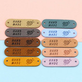 20 buc. Etichete din fire realizate manual pentru genți de îmbrăcăminte Etichete din piele de inimă Etichete realizate manual pentru cusut accesorii de îmbrăcăminte 45x12MM