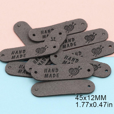 20 buc. Etichete din fire realizate manual pentru genți de îmbrăcăminte Etichete din piele de inimă Etichete realizate manual pentru cusut accesorii de îmbrăcăminte 45x12MM