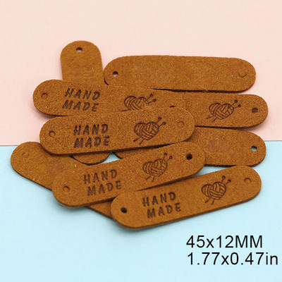 20 buc. Etichete din fire realizate manual pentru genți de îmbrăcăminte Etichete din piele de inimă Etichete realizate manual pentru cusut accesorii de îmbrăcăminte 45x12MM