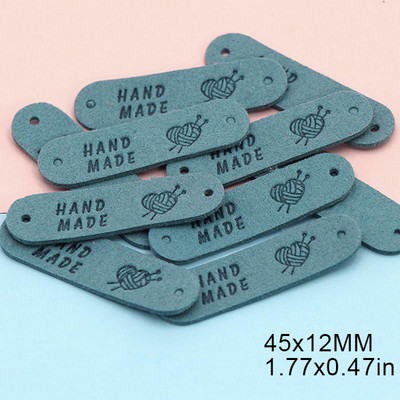 20 buc. Etichete din fire realizate manual pentru genți de îmbrăcăminte Etichete din piele de inimă Etichete realizate manual pentru cusut accesorii de îmbrăcăminte 45x12MM
