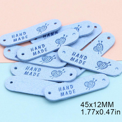 20 buc. Etichete din fire realizate manual pentru genți de îmbrăcăminte Etichete din piele de inimă Etichete realizate manual pentru cusut accesorii de îmbrăcăminte 45x12MM
