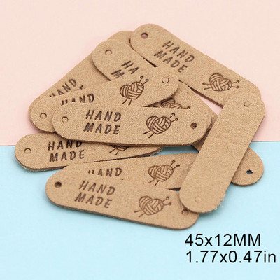 20 buc. Etichete din fire realizate manual pentru genți de îmbrăcăminte Etichete din piele de inimă Etichete realizate manual pentru cusut accesorii de îmbrăcăminte 45x12MM