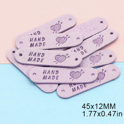 20 buc. Etichete din fire realizate manual pentru genți de îmbrăcăminte Etichete din piele de inimă Etichete realizate manual pentru cusut accesorii de îmbrăcăminte 45x12MM