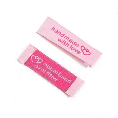 5x1,5 cm Ar rokām darinātas birkas Austas apdrukātas uzlīmes Apģērbs Apģērba etiķetes DIY birkas Amatniecības šūšanas piederumi 20gab/partija