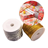 Χρυσό και ασημί ελαστικό νήμα 1mm στρογγυλό σχοινί για χριστουγεννιάτικο δώρο Συσκευασία κορδόνι ρούχων με ετικέτα DIY Χειροποίητη χειροτεχνία Περίπου 20 μέτρα