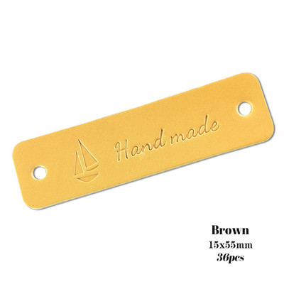 36 komada Opalus Diy kožne ručno izrađene naljepnice za odjeću s logotipom čamca Ručno izrađena poklon torba Crne oznake Kožne etikete na koži Šivaće oznake