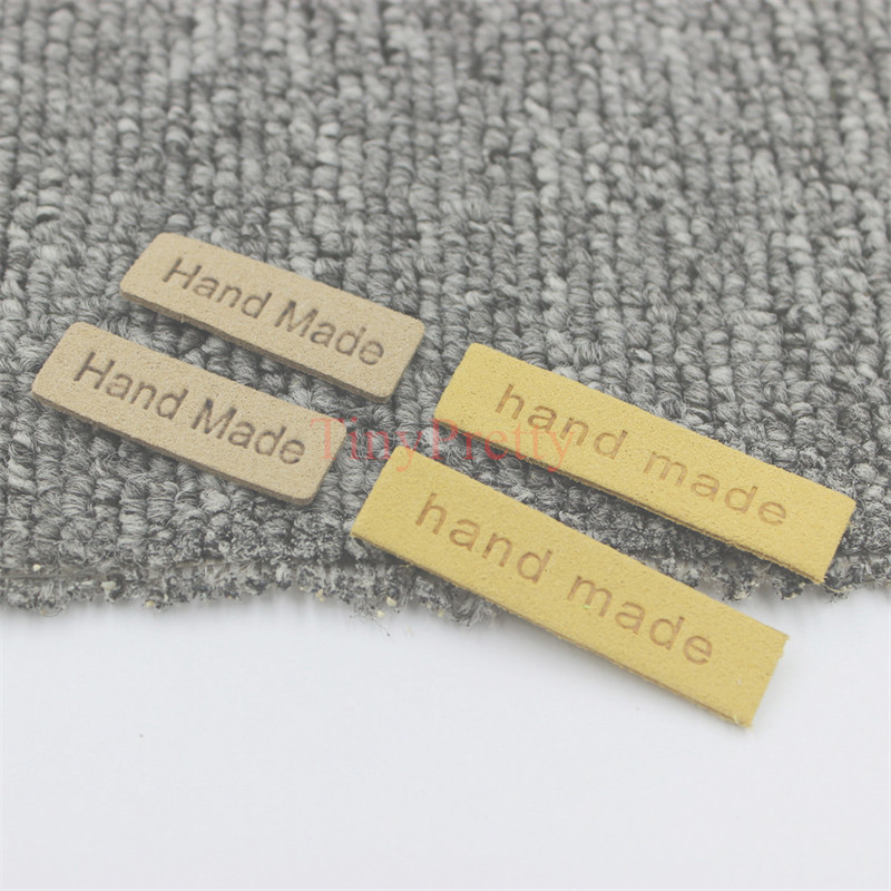 50db Puha Velúr Kézzel Készített Címkék Barna Bézs Szín KÉZI GYÁRTÁS Címke Címke Ruha Velúr Címkék baba sapkákhoz Kesztyűk Táskák Díszítés