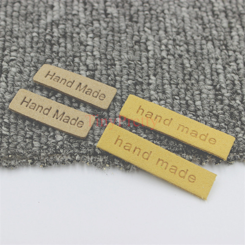 50db Puha Velúr Kézzel Készített Címkék Barna Bézs Szín KÉZI GYÁRTÁS Címke Címke Ruha Velúr Címkék baba sapkákhoz Kesztyűk Táskák Díszítés