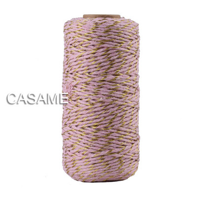 100 yard 100% tiszta pamut csavart zsinór kötél kézműves Makramé kézműves húr pék zsineg Többszínű pamut vászon kötél lakástextíliák
